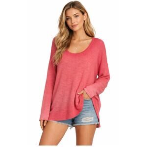 Anthropologie Women’s Waffle Knit Ombre’ Sweater Oversized Slouchy Relaxed SZ M